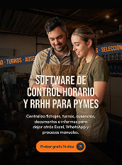 Software de control horario y recursos humanos para pymes.