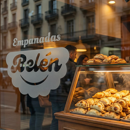 Fachada de Empanadas Belén con la nueva identidad del negocio.