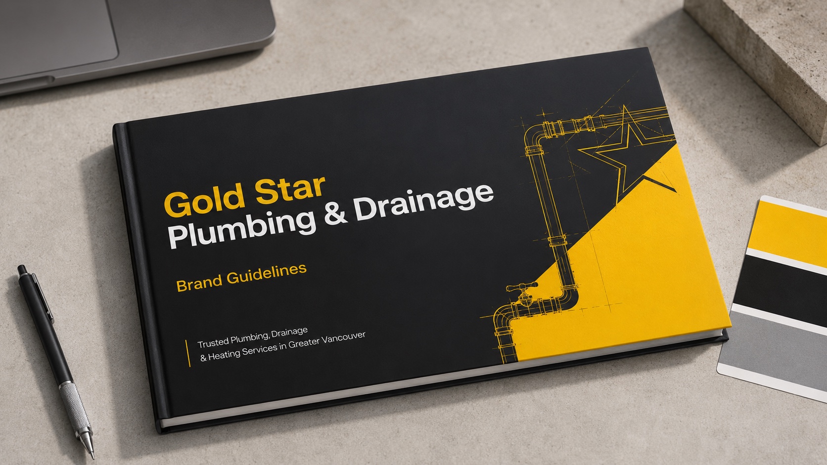 Portada del manual de marca de Gold Star Plumbing.